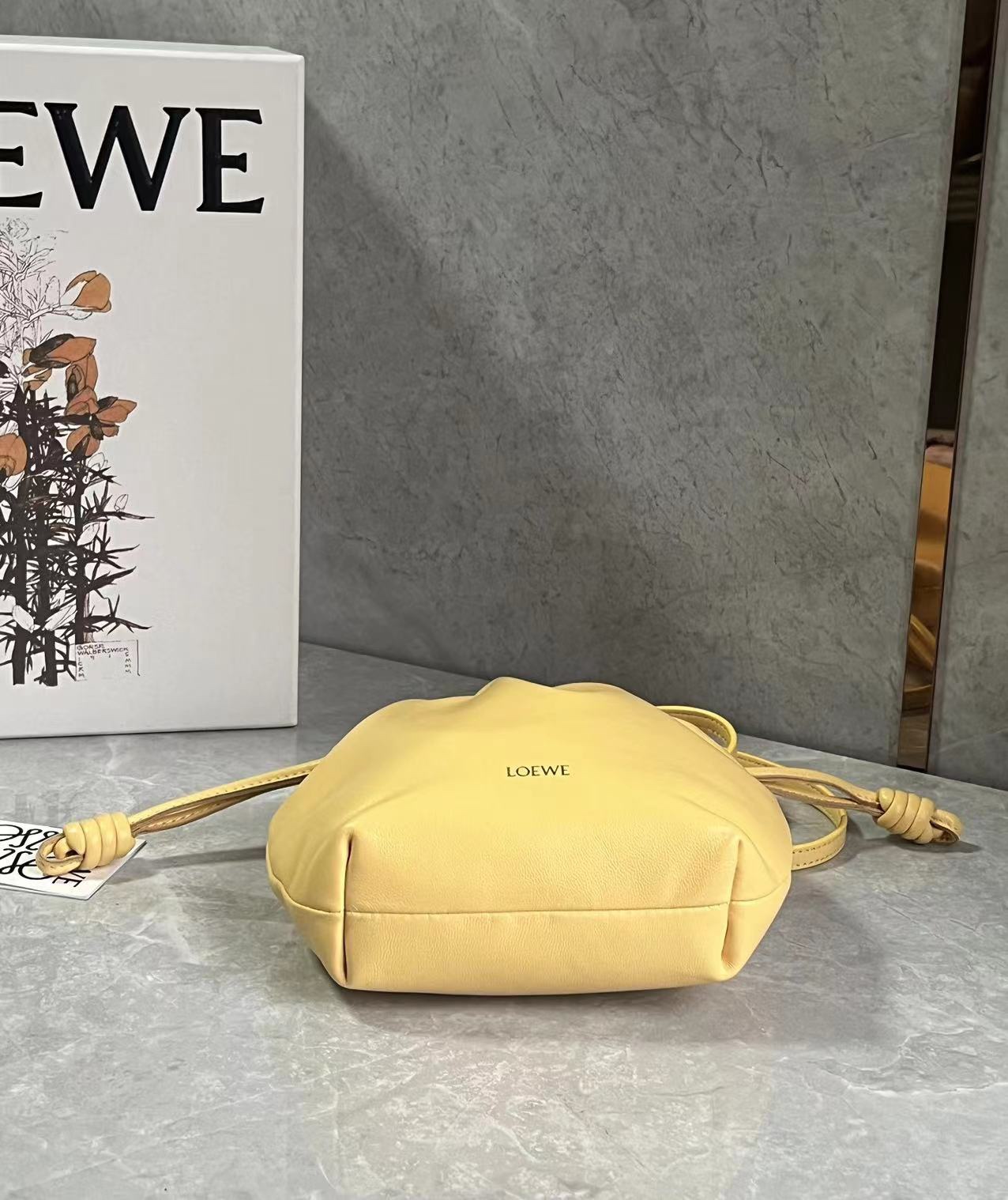 Loewe Mini Flamenco Purse bag in mellow nappa lambskin Yellow